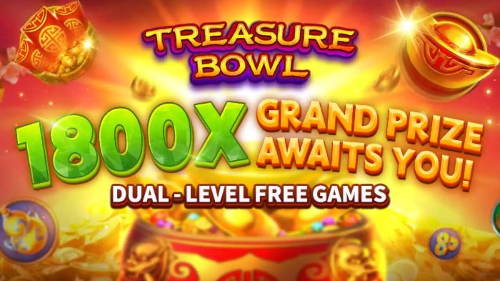 Multiplicadores Treasure Bowl 8888game - 7777x Máximo com Tigela Dourada